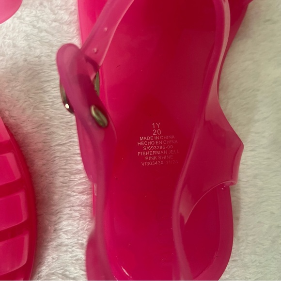 Old Navy Girls Pink Shine Fisherman Jelly Sandal Sz 1~New - Picture 2 of 3